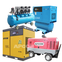 Low noise APCOM Small Air Compressor Air Compressor Price Piston 4 5 kw Oil Free Compressor With 230L Air Tank